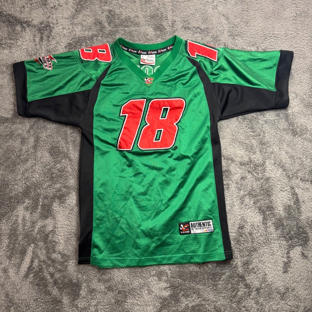 Chase Authentics Bobby Labonte 18 NASCAR Jersey Green Mens Small Interstate